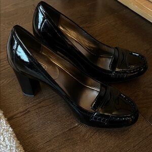 Coach Black Crinkle Patent Shoes